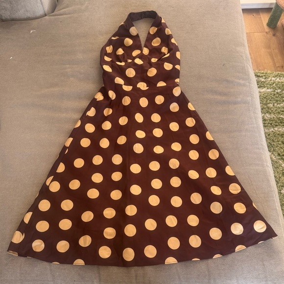 Vintage Laundry by Shelli Segal Polka Dot Silk Dress - Picture 1 of 5